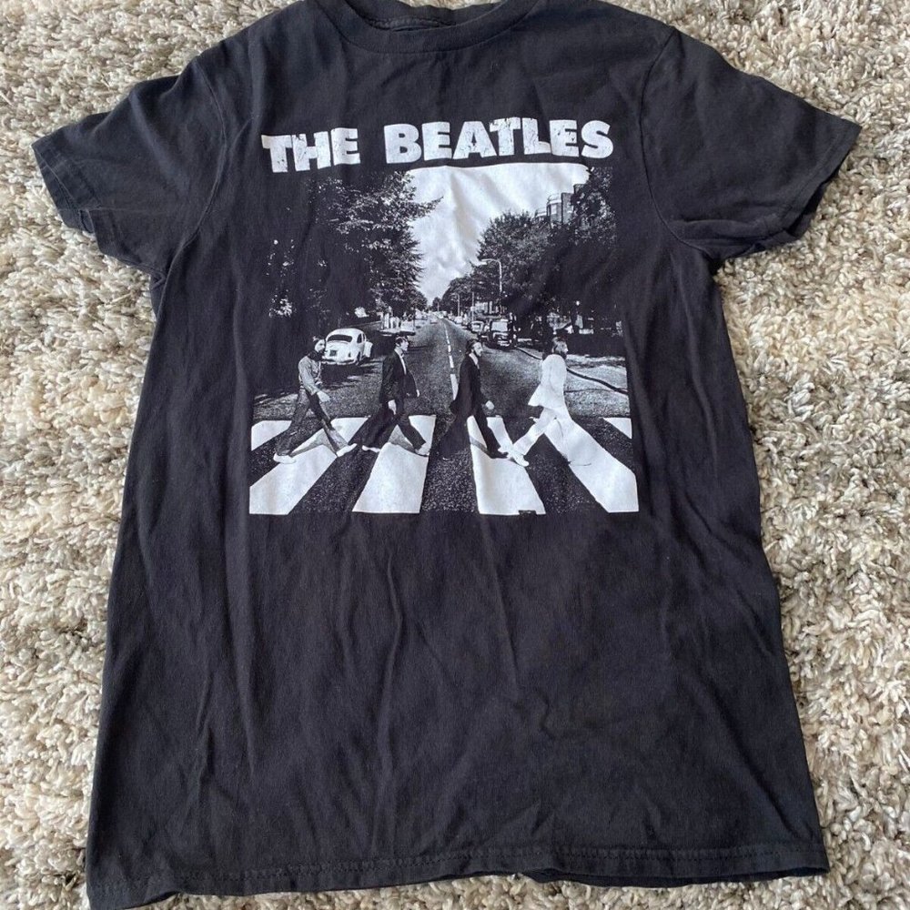 The Beatles Abbey Road Official Black & White Tee Rock Music Band T-Shirt Mens S